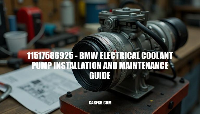 11517586925 - BMW Electrical Coolant Pump Installation and Maintenance Guide