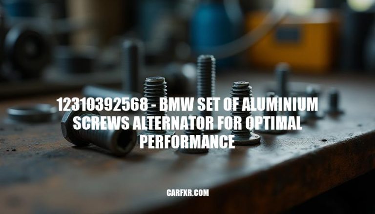 12310392568 - BMW Set of Aluminium Screws Alternator for Optimal Performance