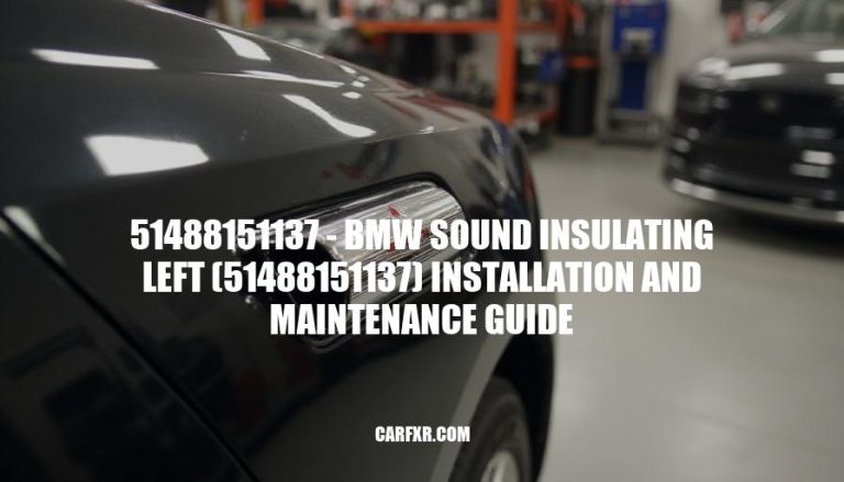 51488151137 - BMW Sound Insulating Left (51488151137) Installation and Maintenance Guide