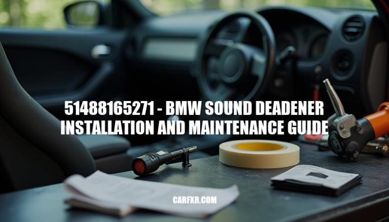 51488165271 - BMW Sound Deadener Installation and Maintenance Guide