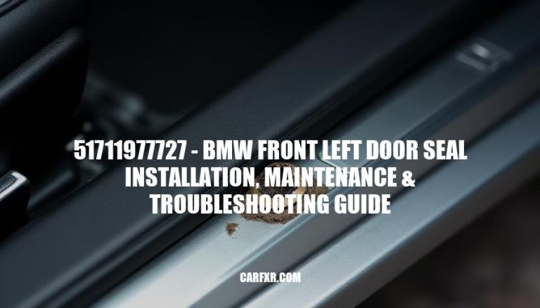 51711977727 - BMW Front Left Door Seal Installation, Maintenance & Troubleshooting Guide