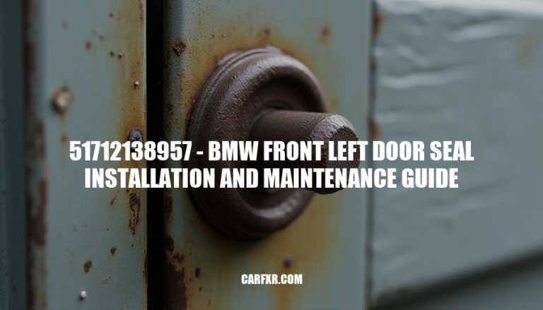 51712138957 - BMW Front Left Door Seal Installation and Maintenance Guide