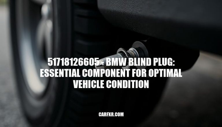 51718126605 - BMW Blind Plug: Essential Component for Optimal Vehicle Condition