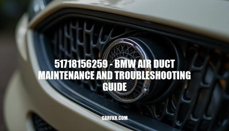 51718156259 - BMW Air Duct Maintenance and Troubleshooting Guide