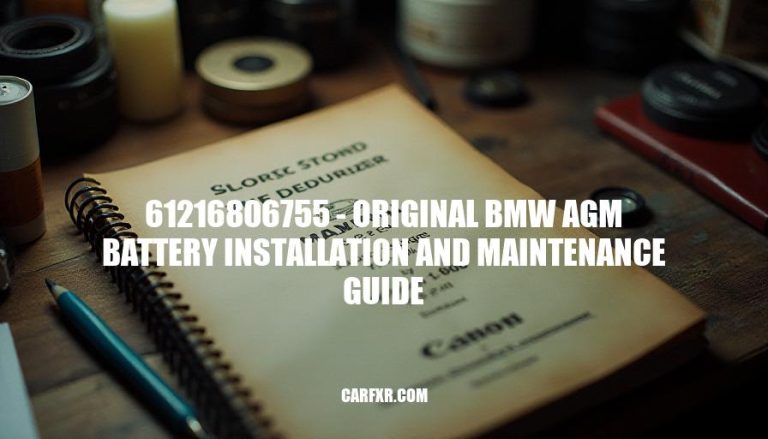 61216806755 - Original BMW AGM Battery Installation and Maintenance Guide