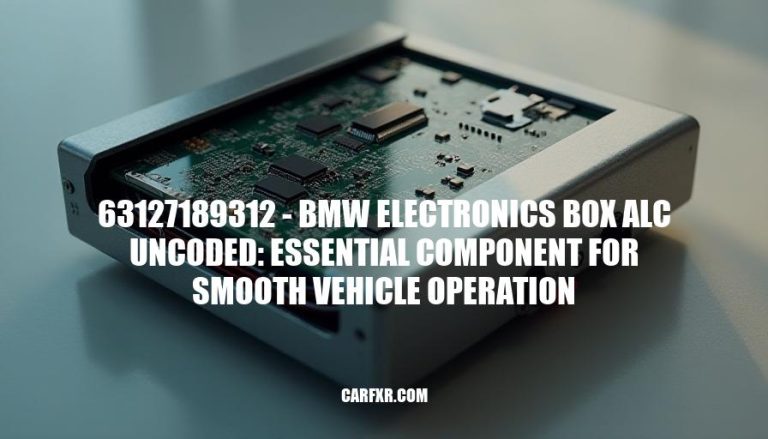 63127189312 - BMW Electronics Box ALC Uncoded: Essential Component for Smooth Vehicle Operation