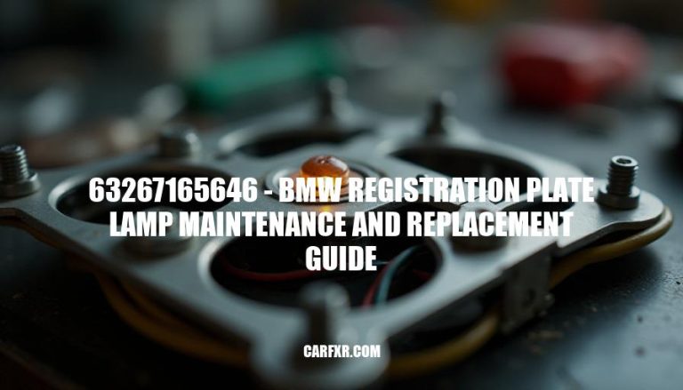 63267165646 - BMW Registration Plate Lamp Maintenance and Replacement Guide