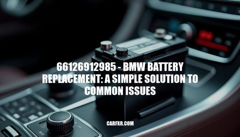 66126912985 - BMW Battery Replacement: A Simple Solution to Common Issues